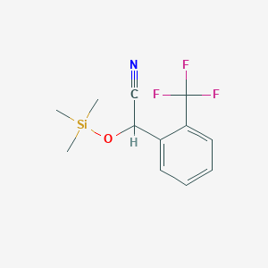 molecular formula C12H14F3NOSi B8471815 2-(2-Trifluoromethylphenyl)-2-trimethylsiloxyethanenitrile 