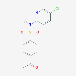 molecular formula C13H11ClN2O3S B8471875 4-acetyl-N-(5-chloropyridin-2-yl)benzenesulfonamide 
