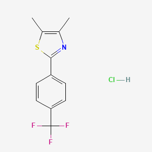 molecular formula C12H11ClF3NS B8471919 4,5-Dimethyl-2-(4-trifluoromethyl-phenyl)-thiazole hydrochloride CAS No. 820960-43-8