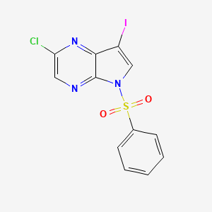 2-chloro-7-iodo-5-(phenylsulfonyl)-5H-pyrrolo[2,3-b]pyrazine