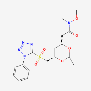 2-((4R,6S)-2,2-dimethyl-6-(((1-phenyl-1H-tetrazol-5-yl)sulfonyl)methyl)-1,3-dioxan-4-yl)-N-methoxy-N-methylacetamide