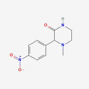 molecular formula C11H13N3O3 B8472029 4-Methyl-3-(4-nitrophenyl)piperazine-2-one 