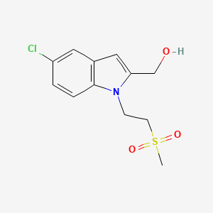 molecular formula C12H14ClNO3S B8472036 [5-chloro-1-(2-methanesulfonyl-ethyl)-1H-indol-2-yl]-methanol 