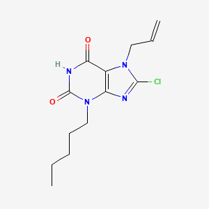 molecular formula C13H17ClN4O2 B8472049 7-Allyl-8-chloro-3-pentyl-1H-purine-2,6(3H,7H)-dione 