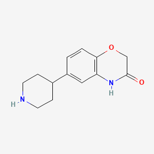molecular formula C13H16N2O2 B8472062 6-(4-Piperidinyl)-4H-benzo[1,4]oxazin-3-one 