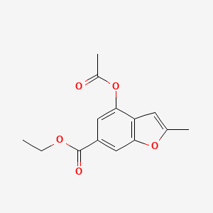 6-Benzofurancarboxylic acid, 4-(acetyloxy)-2-methyl-, ethyl ester