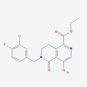 Ethyl 6-(3-chloro-4-fluorobenzyl)-4-hydroxy-5-oxo-5,6,7,8-tetrahydro-2,6-naphthyridine-1-carboxylate