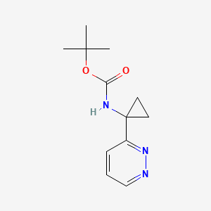 molecular formula C12H17N3O2 B8472323 Tert-butyl 1-(pyridazin-3-yl)cyclopropylcarbamate 