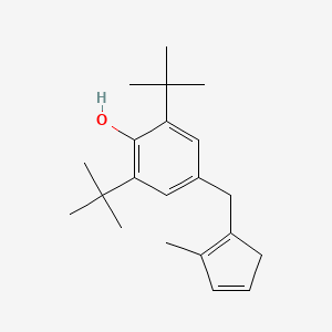 molecular formula C21H30O B8472349 2,6-Di-tert-butyl-4-[(2-methylcyclopenta-1,3-dien-1-yl)methyl]phenol CAS No. 93470-50-9