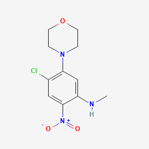 molecular formula C11H14ClN3O3 B8472371 4-Chloro-5-morpholin-4-yl-2-nitro-N-methyl-aniline 