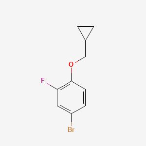 molecular formula C10H10BrFO B8472451 4-Bromo-1-cyclopropylmethoxy-2-fluoro-benzene 