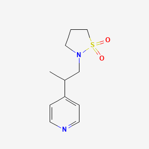 molecular formula C11H16N2O2S B8472570 2-[2-(Pyridin-4-yl)propyl]-1lambda~6~,2-thiazolidine-1,1-dione CAS No. 89151-07-5