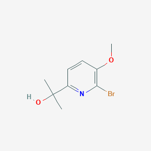 molecular formula C9H12BrNO2 B8472608 2-(6-Bromo-5-methoxy-pyridin-2-yl)-propan-2-ol 