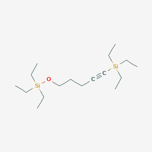 molecular formula C17H36OSi2 B8472645 Triethyl{5-[(triethylsilyl)oxy]pent-1-yn-1-yl}silane CAS No. 177948-69-5