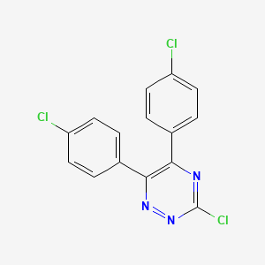 molecular formula C15H8Cl3N3 B8472680 3-Chloro-5,6-bis(4-chlorophenyl)-1,2,4-triazine CAS No. 61655-99-0
