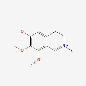 molecular formula C13H18NO3+ B8472701 3,4-Dihydro-6,7,8-trimethoxy-2-methylisoquinolinium 