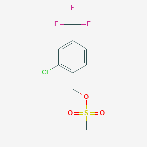 molecular formula C9H8ClF3O3S B8472719 2-Chloro-1-((methanesulfonyloxy)methyl)-4-(trifluoromethyl)benzene 
