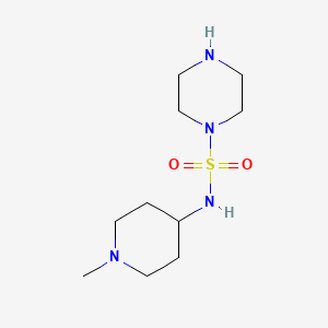 molecular formula C10H22N4O2S B8472725 Piperazin-1-sulphonic acid-(1-methyl-piperidin-4-yl)-amide 