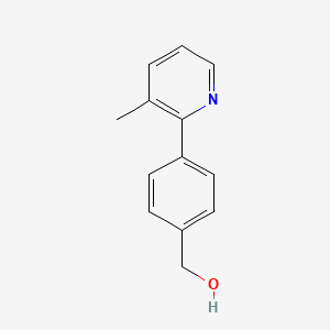 molecular formula C13H13NO B8472735 [4-(3-Methyl-2-pyridinyl)phenyl]methanol 
