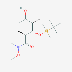 molecular formula C16H35NO4Si B8472743 (2R,3S,4S)-3-{[tert-Butyl(dimethyl)silyl]oxy}-5-hydroxy-N-methoxy-N,2,4-trimethylhexanamide CAS No. 397331-46-3