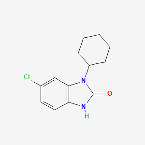 molecular formula C13H15ClN2O B8472778 1,3-Dihydro-6-chloro-1-cyclohexyl-2H-benzimidazol-2-one CAS No. 79759-64-1