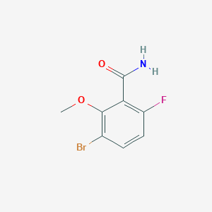 molecular formula C8H7BrFNO2 B8472779 3-Bromo-6-fluoro-2-methoxybenzamide 