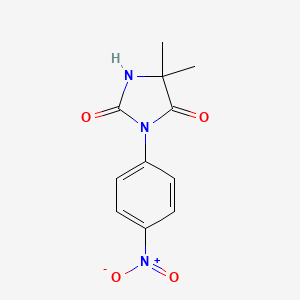 molecular formula C11H11N3O4 B8472796 Hydantoin, 5,5-dimethyl-3-(p-nitrophenyl)- CAS No. 70974-09-3