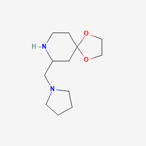 molecular formula C12H22N2O2 B8472888 7-(1-Pyrrolidinylmethyl)-1,4-dioxa-8-azaspiro[4.5]decane 