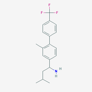molecular formula C19H22F3N B8472943 3-Methyl-1-(2-methyl-4'-(trifluoromethyl)biphenyl-4-yl)butan-1-amine 