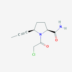 molecular formula C10H13ClN2O2 B8472948 (5R)-1-(Chloroacetyl)-5-prop-1-yn-1-yl-L-prolinamide CAS No. 676561-03-8