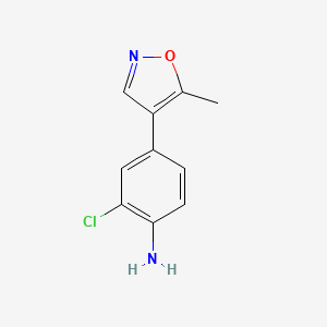 molecular formula C10H9ClN2O B8472953 2-Chloro-4-(5-methylisoxazol-4-yl)aniline 