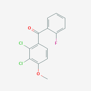 molecular formula C14H9Cl2FO2 B8473004 (2,3-Dichloro-4-methoxyphenyl)(2-fluorophenyl)methanone CAS No. 72498-53-4