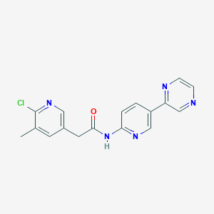 2-(6-chloro-5-methylpyridin-3-yl)-N-(5-(pyrazin-2-yl)pyridin-2-yl)acetamide