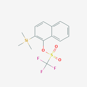 molecular formula C14H15F3O3SSi B8473144 Methanesulfonic acid, trifluoro-, 2-(trimethylsilyl)-1-naphthalenyl ester CAS No. 500734-43-0