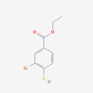molecular formula C9H9BrO2S B8473208 Ethyl 3-bromo-4-mercaptobenzoate 