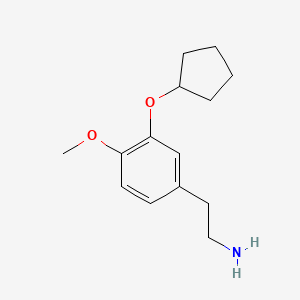 molecular formula C14H21NO2 B8473288 3-Cyclopentyloxy-4-methoxyphenethylamine 
