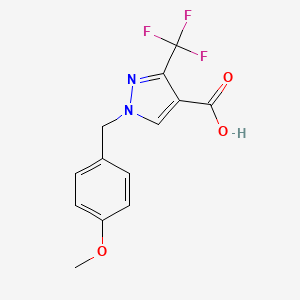 molecular formula C13H11F3N2O3 B8473329 1-(4-Methoxybenzyl)-3-(trifluoromethyl)-1H-pyrazole-4-carboxylic acid 