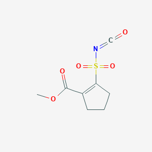 molecular formula C8H9NO5S B8473342 Methyl 2-[(oxomethylidene)sulfamoyl]cyclopent-1-ene-1-carboxylate CAS No. 87631-75-2