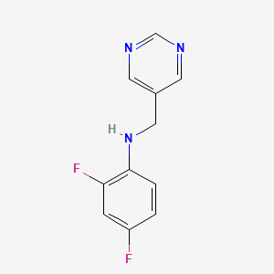 molecular formula C11H9F2N3 B8473352 5-(2,4-Difluorophenylaminomethyl)pyrimidine 