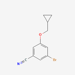 molecular formula C11H10BrNO B8473363 3-Bromo-5-cyclopropylmethoxy-benzonitrile 