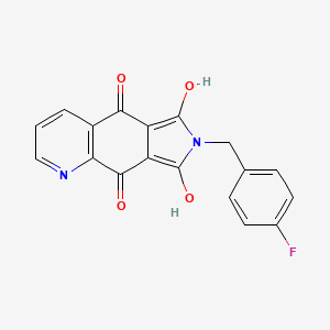 molecular formula C18H11FN2O4 B8473382 7-(4-Fluoro-benzyl)-5,9-dihydroxy-pyrrolo[3,4-g]quinoline-6,8-dione 