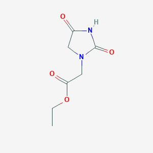 molecular formula C7H10N2O4 B8473409 Ethyl 2,4-dioxoimidazolidine-1-acetate 