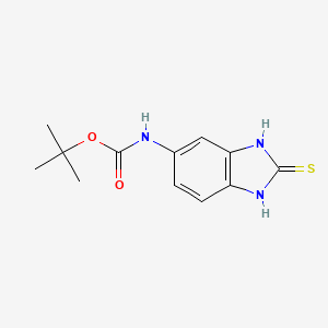 molecular formula C12H15N3O2S B8473426 2-Mercapto-5-(tert-butoxycarbonyl) aminobenzimidazole 