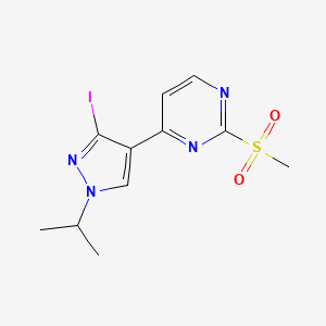 4-(3-iodo-1-isopropyl-1H-pyrazol-4-yl)-2-(methylsulfonyl)pyrimidine