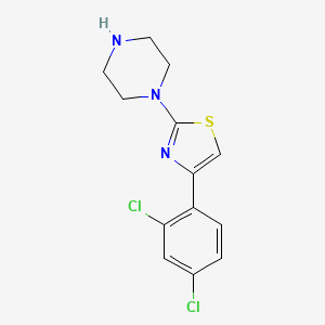 molecular formula C13H13Cl2N3S B8473441 1-[4-(2,4-Dichlorophenyl)-1,3-thiazol-2-yl]piperazine 