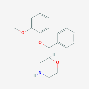 molecular formula C18H21NO3 B8473471 2-[alpha-(2-Methoxy-phenoxy)-benzyl]-morpholine 