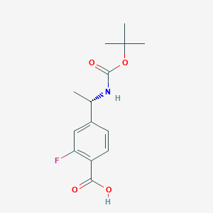 molecular formula C14H18FNO4 B8473487 (S)-4-(1-(tert-butoxycarbonylamino)ethyl)-2-fluorobenzoic acid 