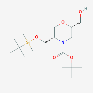 Tert-butyl (2S,5S)-5-(((tert-butyldimethylsilyl)oxy)methyl)-2-(hydroxymethyl)morpholine-4-carboxylate