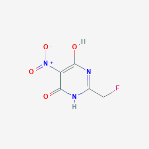molecular formula C5H4FN3O4 B8473530 2-Fluoromethyl-4,6-dihydroxy-5-nitropyrimidine 