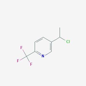 molecular formula C8H7ClF3N B8473541 Pyridine, 5-(1-chloroethyl)-2-(trifluoromethyl)- 